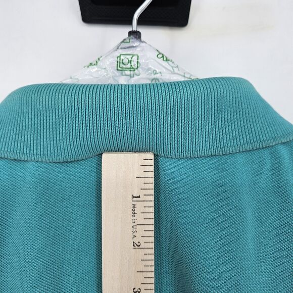Perlis Shirt Mens Large Polo‎ Short Sleeve Green Teal Crawfish Logo Casual - Picture 4 of 9